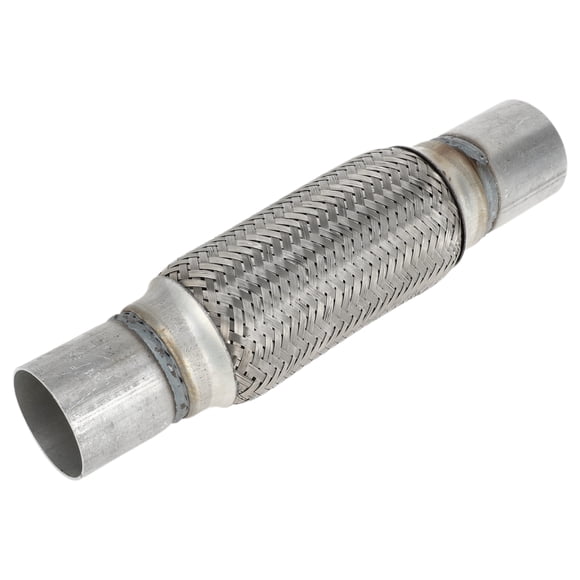 Unique Bargains Exhaust Flex Pipe 2.16 Inch OD Flexible Braided Exhaust Tube Universal Flexible Pipe Tubing Silver Tone 1 Pc