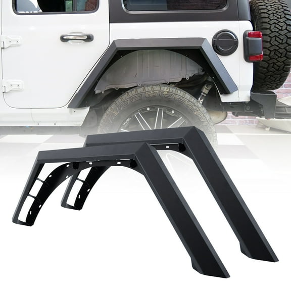 WOLFSTORM Fender Flares for 18-21 Jeep Wrangler JL JLU Rear Offroad Powder Coated 2PCS(Rear Fender Flares) Fits select: 2018-2019,2021 JEEP WRANGLER UNLIMITED
