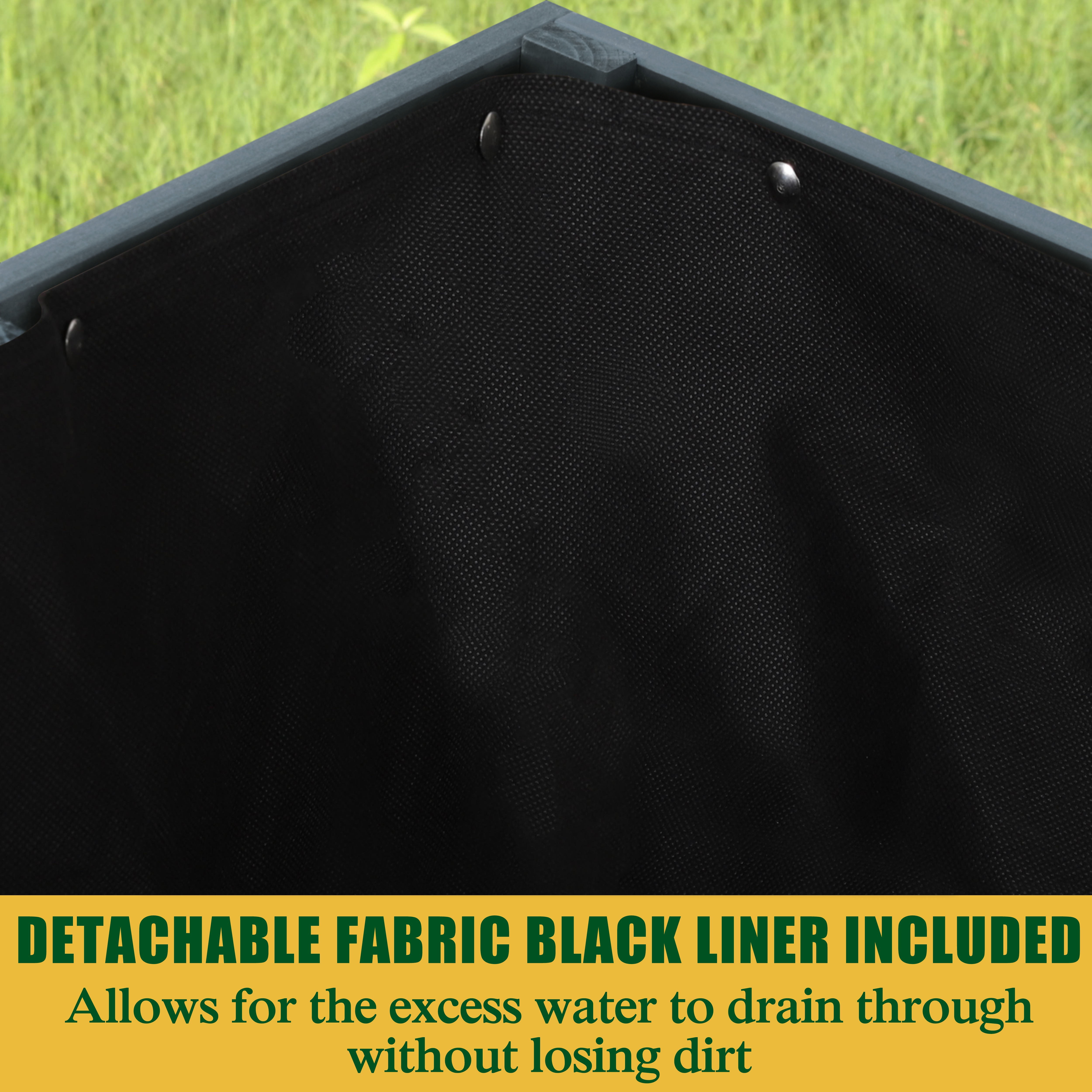 VEIKOUS 6x3x2 ft Raised Garden Bed, Large Planter Boxes with Liners for Outdoor Flower Bed, Grey