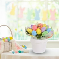 Jierger 4.72inch Easter Colorful Mini Eggs Decoration Home Easter Egg Potted Plants Ornaments Easter Egg Potted Creative Spotted Egg Pots Outdoor Garden Easter Decorations
