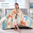 thumbnail image 4 of Davulos Coastal Bedspread King Size,3-Piece Starfish Seashell Beach Quilt Set,Beach Nautical Bedding,Reversible Coverlet with 2 Pillow Shams All Season, 4 of 9