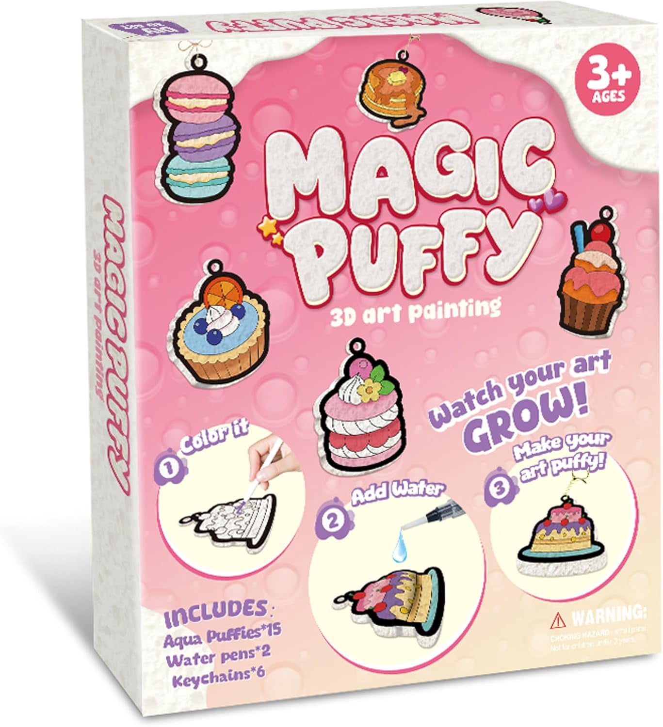 Anmrize Magic Foam Texture Painting Kit - 3D Art Craft Aqua Puffs Paint Kit, 15 Mess-Free Paint by Number Craft for DIY-Style C
