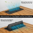 thumbnail image 5 of 2Pack 2-in-1 Vent Deflectors & Floor Vent Covers, Adjustable Floor Register 4x10, Air Vent Deflector for Home Floor, Office, Ceiling, Tool-Free Install, Black,, 5 of 7