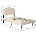 thumbnail image 5 of VECELO Upholstered Platform Bed Frame with Height Adjustable Headboard, Mattress Foundation No Spring Box Need, Twin, Beige, 5 of 7