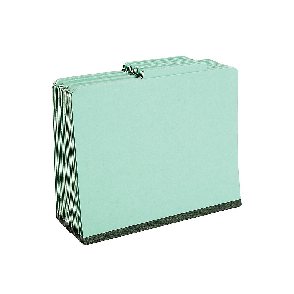 Staples Folders 2/5 Top Tab Ltr Size 1 Divider Lt Green 20/BX 614430