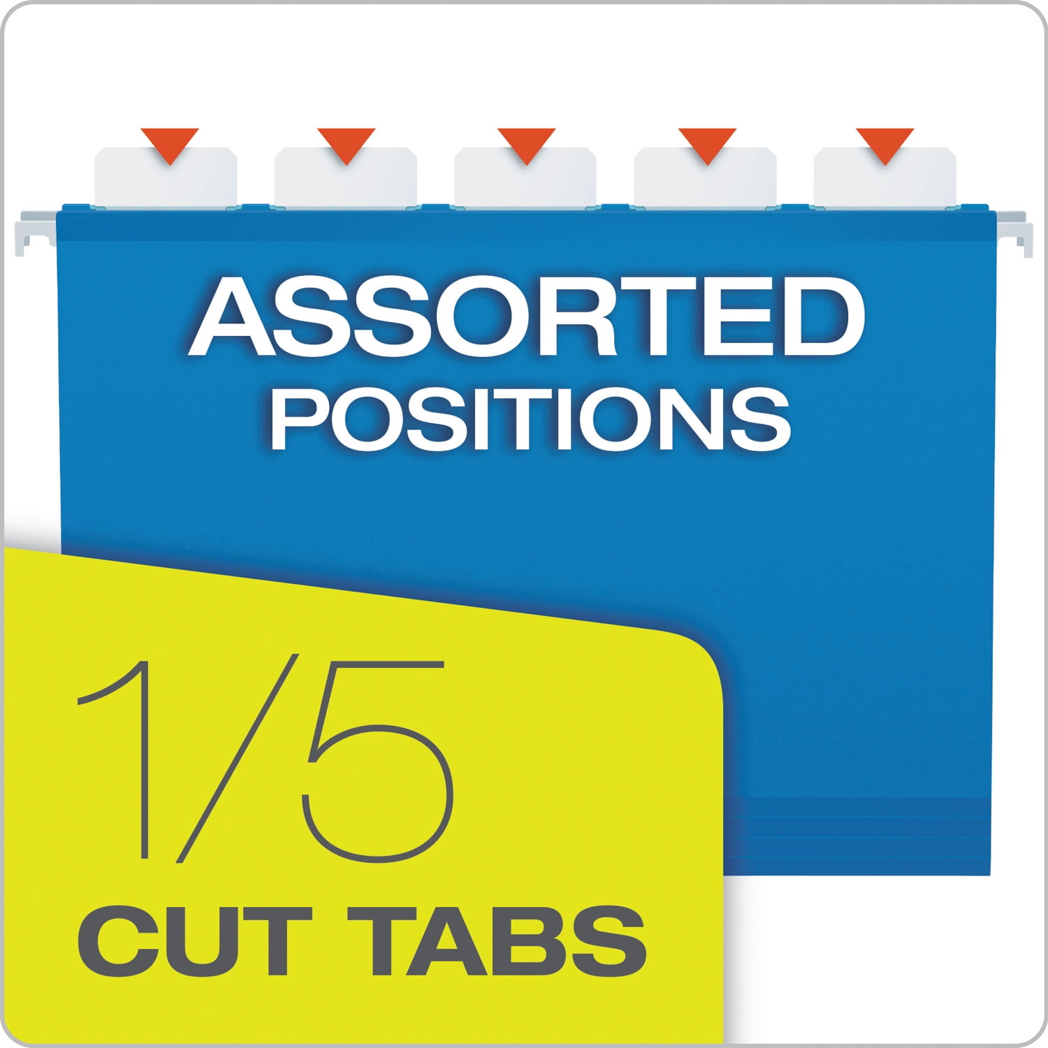 SureHook Reinforced Extra-Capacity Hanging Box File, 1 Section, 3" Capacity, Letter Size, 1/5-Cut Tabs, Blue, 25/Box | Bundle of 2 Boxes