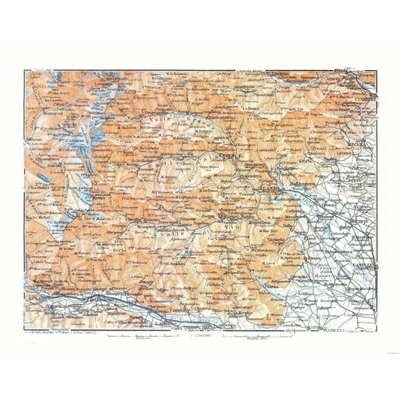 Historic Map - Landes France Italy - Bertarelli 1914 - 29.78 x 23 - Vintage Wall Art