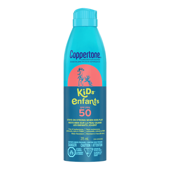 Coppertone écran solaire en vaporisateur continue pour Enfants FPS 50, Résistant à L’Eau, 215 ml