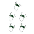 thumbnail image 3 of pitrice 1/2/3/5 Maille Fascinator Femmes Coiffure Prom Maquillage Nuptiale Scène Réglable Performance Photo Coiffe Fille Bande de Cheveux Vert Foncé 5PCS, 3 of 6