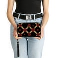 thumbnail image 3 of Buckle-Down Wallet, Zip Around, Red Roses and Gold Chain Black, Vegan Leather, 3 of 7