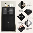 thumbnail image 3 of Pemberly Row Bathroom Floor Storage Cabinet Kitchen Cupboard Black, 3 of 8