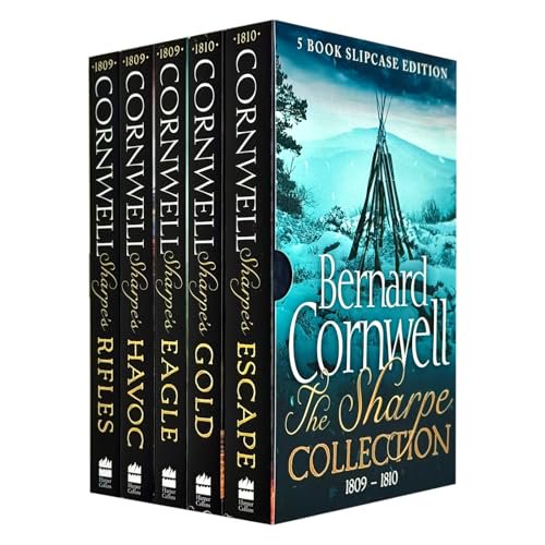 Pre-Owned Sharpe Series Books (6 - 10) Collection Box Set By Bernard Cornwell (Sharpe's Rifles 1809, Havoc 1809, Eagle 1809, Gold 1809 & Escape 1810)