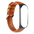thumbnail image 3 of EeaseMX Correa de cuero para reloj, deportiva, minimalista, compatible con Miband 4 (marco negro, cuero marrón)., 3 of 7