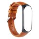 thumbnail image 3 of EeaseMX Correa de cuero para reloj, deportiva, minimalista, compatible con Miband 4 (marco negro, cuero marrón)., 3 of 7