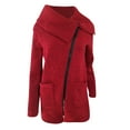 thumbnail image 3 of Abcnature Womens Casual Coat Long Zipper Sweatshirt Outwear Tops Red S, 3 of 4