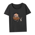 thumbnail image 4 of Camiseta para mujer con cuello redondo y cuello redondo, camisetas de verano para el trabajo, mochilero, mujer XL, 4 of 7