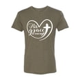 thumbnail image 2 of Wild Bobby His Grace Is Enough Heart Inspirational/Christian Men Premium Tri Blend Tee, Military Green, Medium, 2 of 5