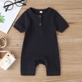 thumbnail image 2 of FAIWAD Newborn Baby Boys Girls Romper Ribbed Bodysuits Long Sleeve Button Down Loose Jumpsuit, 2 of 7