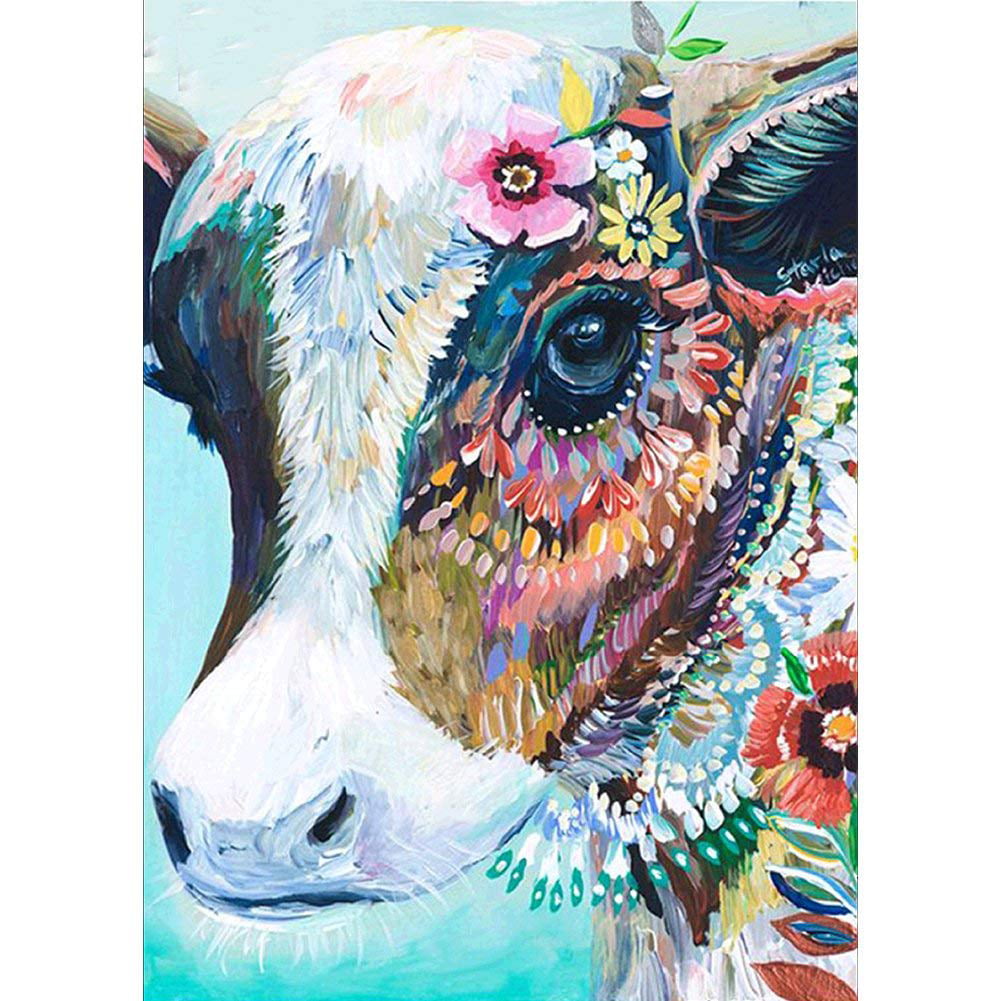 DIY 5D Diamond Painting by Number Kits Full Drill,Buffalo in Grass 8x10 Inch Crystal Rhinestone Diamond Embroidery Paintings Pictures Arts Craft for Home Wall Decor 