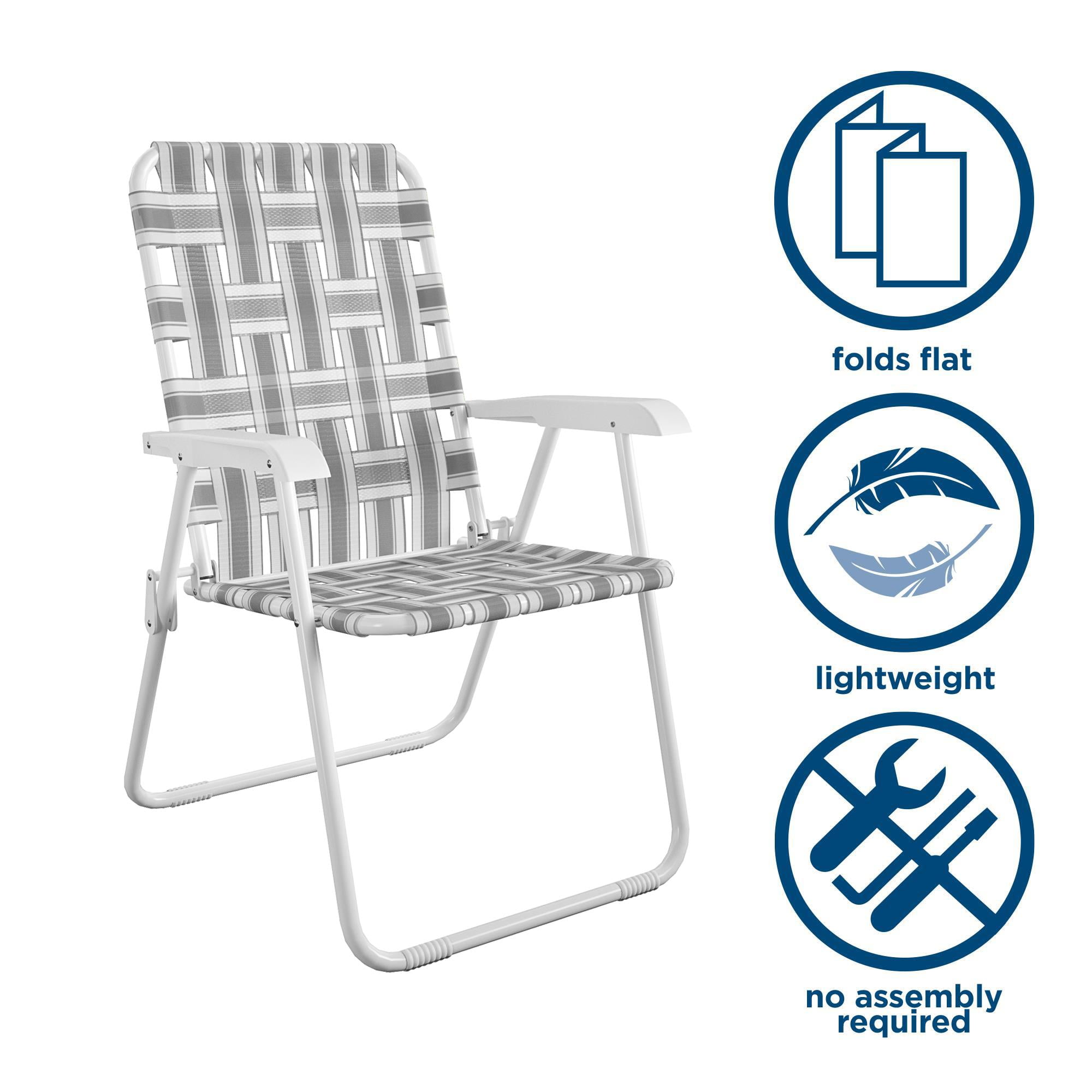 Novogratz Poolside Gossip, Priscilla Folding Chairs, 2-Pack, Gray