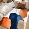 thumbnail image 4 of 4'x6' Area Rugs, Navy Blue Burnt Orange Indoor Outdoor Area Rug for Living Room Bedroom, Modern Retro Geometric Boho Washable Bathroom Rugs Kitchen Floor Carpet Mats Home Decor Aesthetic, 4 of 8