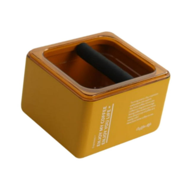 Caja de golpeteo de café Contenedor de descarga de espresso Accesorios para máquinas de espresso Posos de espresso Amarillo