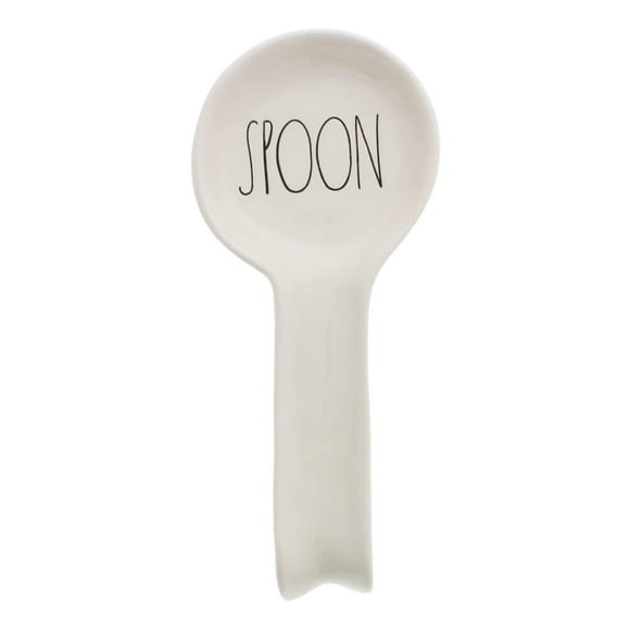 RARE Rae Dunn by Magenta SPOON in large letters Spoon Rest 10.5 inch with SPOON facing correct direction.