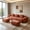 Red +3 Seat, variant on AUU Streamlined Design Modular 3-Seat U-Shape Sectional Sofa with French Edge Piping, No Assembly Required, Velvet Couch with Throw Pillows and 2 Movable Ottomans