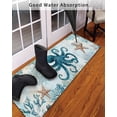 thumbnail image 3 of Turquoise Octopus Front Door Mat Nautical Retro Ocean Starfish Coral Welcome Doormat Indoor Outdoor Entrance Floor Mat Non-Slip Washable Runner Rug for Front Porch Decor 18x60 Inch, 3 of 6