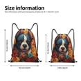 thumbnail image 2 of Xecao Cute Colorful Flower French Bulldog Pattern Sports Drawstring Backpack - String Swim Gym Bag with Wet Proof Pocket for Women&Men-Small, 2 of 6
