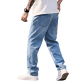 thumbnail image 4 of Mrmall Mens Wide Leg Jeans Y2k Straight Leg Loose Fit Jeans Streetwear Denim Washed Hip Hop Jeans, 4 of 6