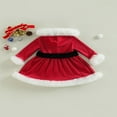 thumbnail image 4 of Robe de Noël pour Fille à Capuche Manches Longues Patchwork en Peluche avec Ceinture, 4 of 9