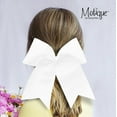 thumbnail image 3 of Motique Accessories White Jumbo Hair Bow Pony with Tails for Adult Females and Girls, 3 of 6