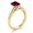 thumbnail image 3 of Gem Stone King 1.80 Ct Emerald Cut Red Garnet 10K Yellow and White Gold Solitaire Engagement Ring (Size 7), 3 of 4