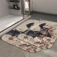 thumbnail image 2 of 1pc Bat with Flowers Absorbent Non-Slip Bathroom Thickened Flannel Rug Decor,Soft,Quick Drying,Suitable For Indoor/outdoor Use,Bathrooms,Bedrooms,Kitchens,Terrace,Laundry Rooms,16"x24", 2 of 9