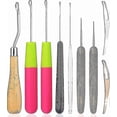 thumbnail image 1 of 9-Piece Crochet Hook Set for Dreadlocks, Hair Locking and Weaving Tools, Interlocking Latch Hooks for Locs Maintenance, 1 of 5