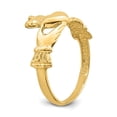 thumbnail image 7 of 14K Yellow Gold Ring Band Themed Open Back Polished Claddagh, Size 9, 7 of 7