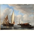 thumbnail image 3 of Willem van de Velde the Younger 14x12 Black Modern Framed Museum Art Print Titled - A Yacht and Other Vessels in a Calm (1671), 3 of 5