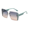 thumbnail image 4 of Gafas de sol para mujer, gafas de sol de gran tamaño, gafas de conducción de marco ligero, gafas de sol cuadradas sin montura para compras en la playa marco verde Sunnimix gafas de sol de mujer, 4 of 8
