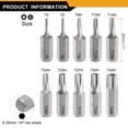 thumbnail image 2 of Uxcell 10pcs T5-T40H Punta de destornillador Torx 1/4" Hex Shank 25mm/1" Longitud Magnética Estrella de 6 Puntos Punta Hexagonal de Acero S2, 2 of 7