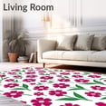thumbnail image 2 of ODIKA 2'x3' Machine Washable Non-Slip Area Rug, Cushion Cover Enchanted Blossom Stitching Kit High Traffic Rug with Pad, Pink, 634551, 2 of 8