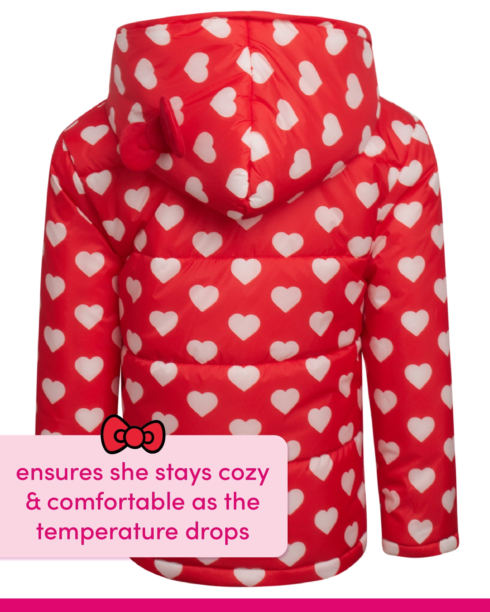 Hello Kitty Little Girls' Ski Set - 2 Piece Ski Jacket and Snow Bib Pants Set for Girls (3T-7)