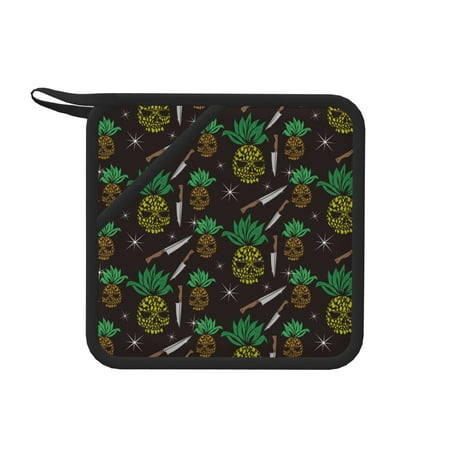 

Matuu Pineapples for Square Silicone Anti-hot Pad for Kitchen Potholders Hot Dishers Spoon Holder