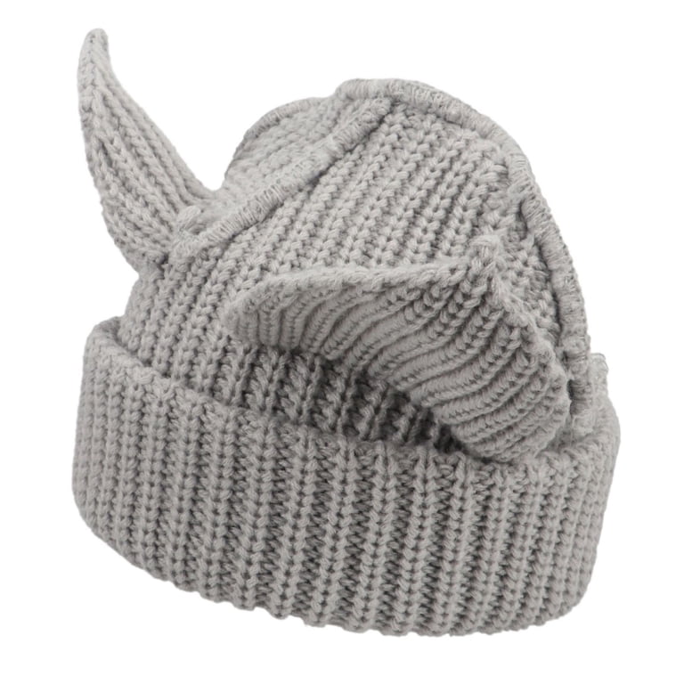 Cat Ear Beanie Y2K Knit Hat Unisex Skull Cap Warm Crochet Cat Ear Beanie Y2K Cute Knit Hat with Ears Warm Crochet Hat  main image 4