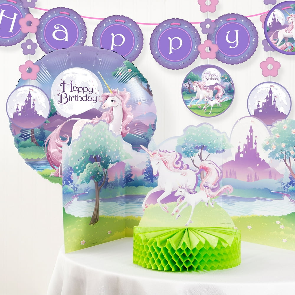 Unicorn Fantasy Birthday Party Decorations Kit