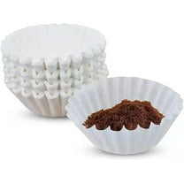 8-12 Cup Coffee Filters White Paper,Coffee Makers and Drip Coffee Pots Junior Basket Style, Chlorine Free Coffee Filter, 100 Count