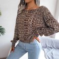 thumbnail image 4 of Aoochasliy Womens Sweaters Clothes Pullover Cardigan Colorful Long Sleeve off Shoulder Knit Crew Neck, 4 of 7