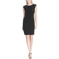 thumbnail image 2 of Vestido Vaina Calvin Klein con cuentas de lentejuelas para mujer negro extragrande, 2 of 2