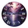 thumbnail image 4 of Designart "Pink Canal Serenitys Reflection painting" Canals Oversized Wall Clock, 4 of 5