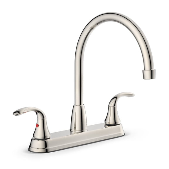 Plumb Tech® 2 Lever Gooseneck Kitchen Faucet Satin Nickel 1.8 GPM